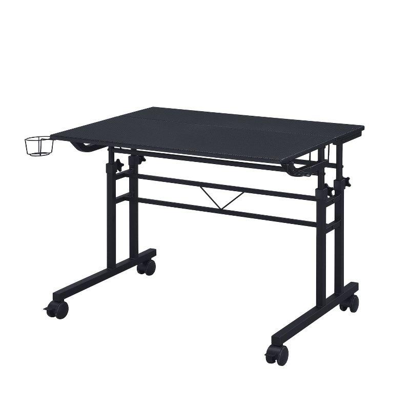 Inbox Zero Mobili Rolling Writing Desk – Height Adjustable with Moveable Shelf & Locking Wheels