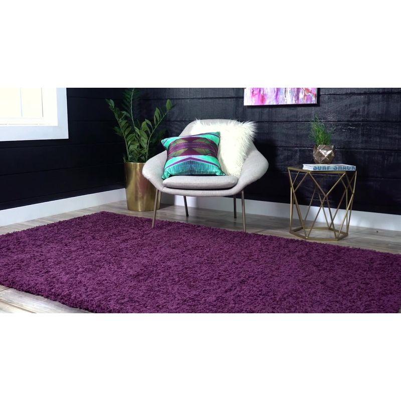 Easy Care Reversible Solid Shag Brown Synthetic Rug 4' x 6'