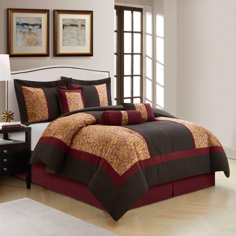Nanshing 7pc Queen Sibyl Comforter Set Brown