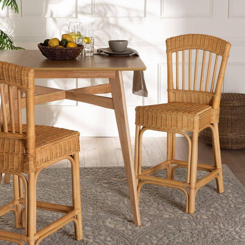 Barito Natural Rattan Bohemian Counter Height Stool