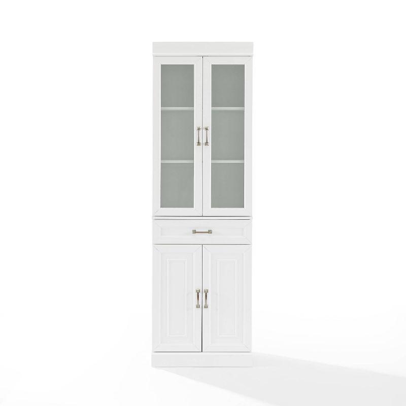 Stanton White Glass Door Pantry with Adjustable Shelves