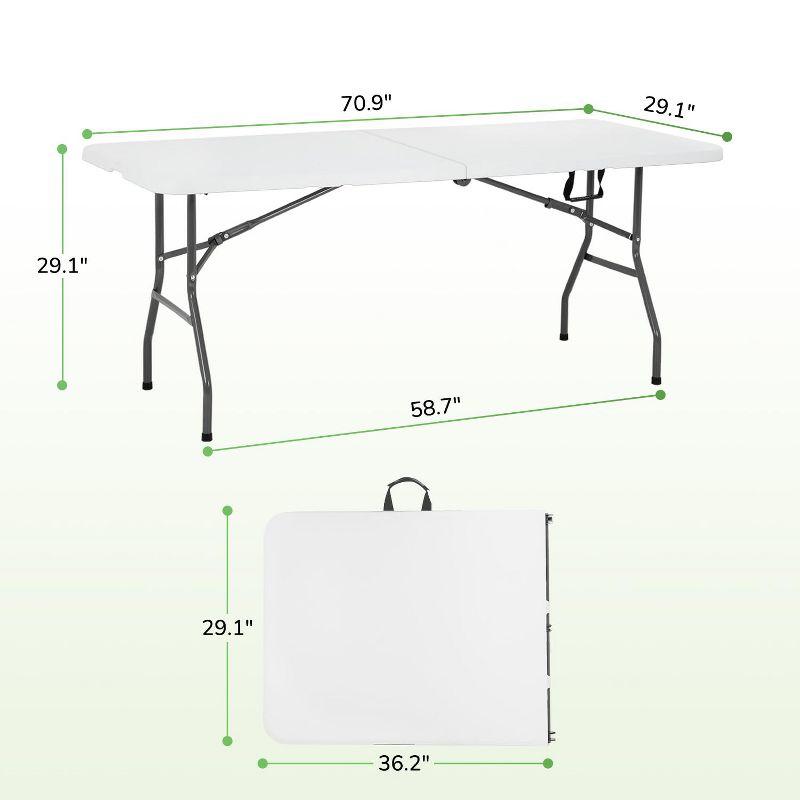 FDW Camping Table Plastic Picnic Table Office Table for Parties Wedding Camping Office with Carrying Handle