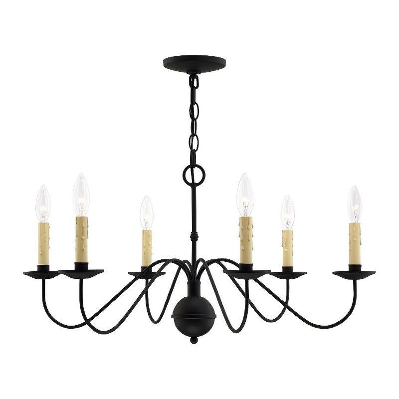 Heritage Black Steel 6-Light Candelabra Chandelier