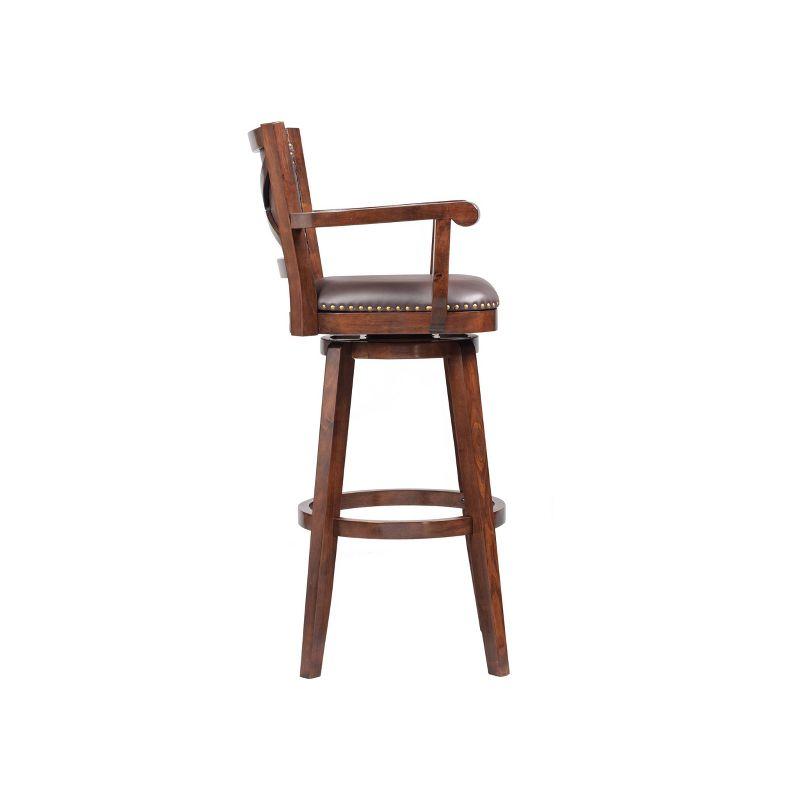 Broadmoor 41" Cappuccino Swivel Extra Tall Barstool with Leather