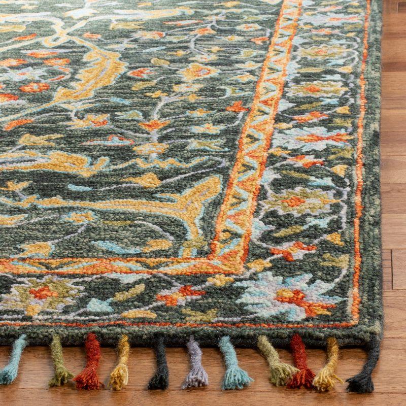 Aspen APN116 Hand Tufted Area Rug - Olive/Rust - 4' X 6' - Safavieh.