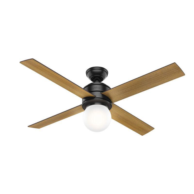 52" Hepburn 4 - Blade Standard Ceiling Fan with Wall Control and Light Kit Included