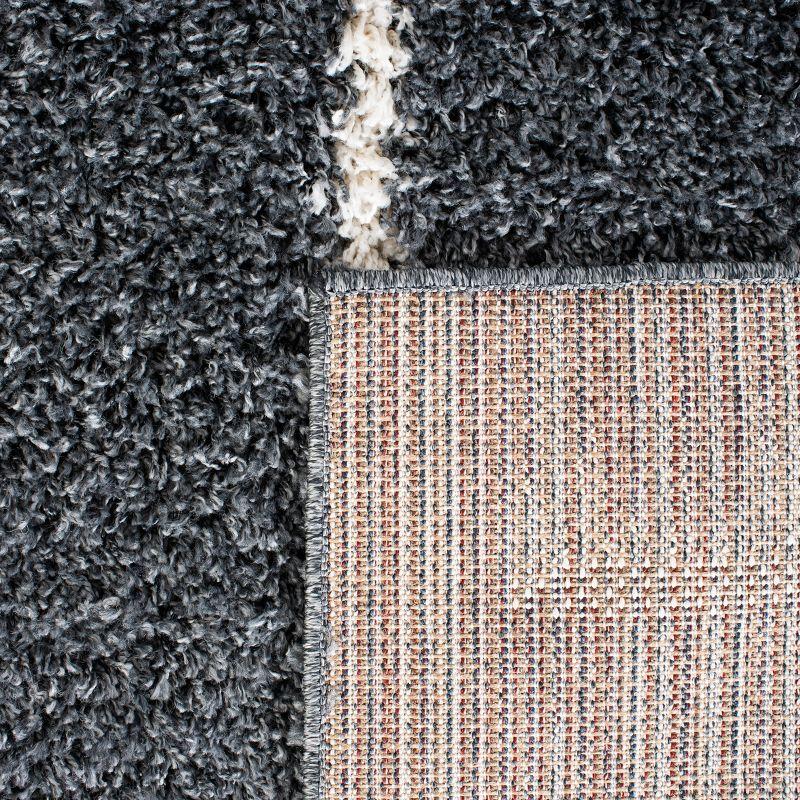 Venus Shag VNS604 Power Loomed Area Rug - Dark Grey/Ivory - 8'x10' - Safavieh.