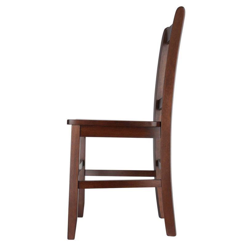 Set of 2 Madison Slat Back Chairs Walnut - Winsome: Hardwood Construction, Contoured Seat, 220lb Capacity