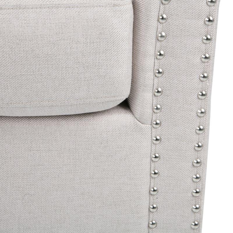 GDFStudio Leily Contemporary Fabric Swivel Club Chair, Wheat