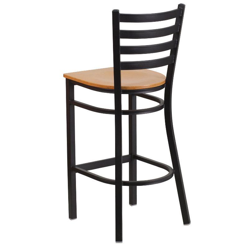 Flash Furniture Black Ladder Back Metal Restaurant Barstool