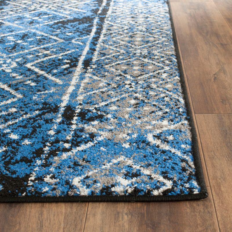 Adirondack ADR111 Machine Made Indoor Area Rug - Blue/Black - 4'x4' - Safavieh