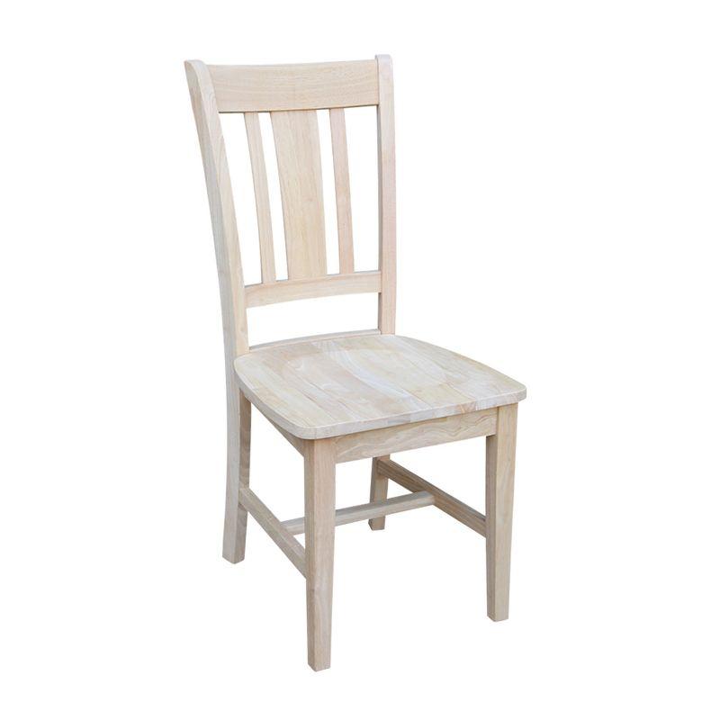 Windsor White High Slat Solid Wood Side Chair Set