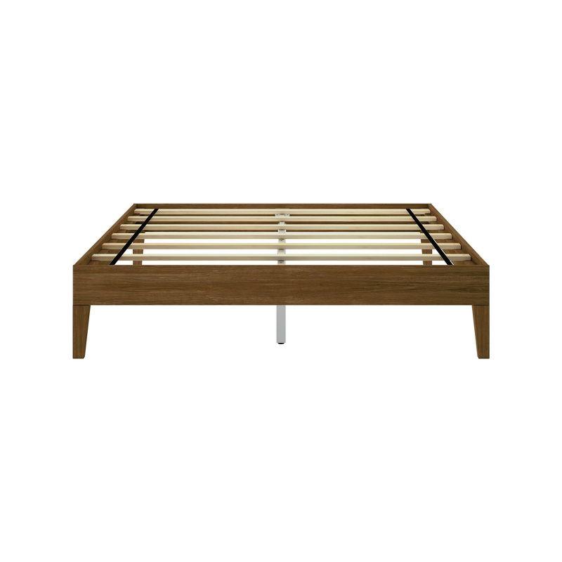 Plank+Beam Solid Wood Queen Platform Bed Frame, Matte Walnut