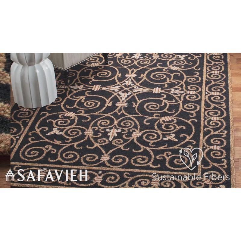 Handmade Ivory Floral Wool Oval Area Rug