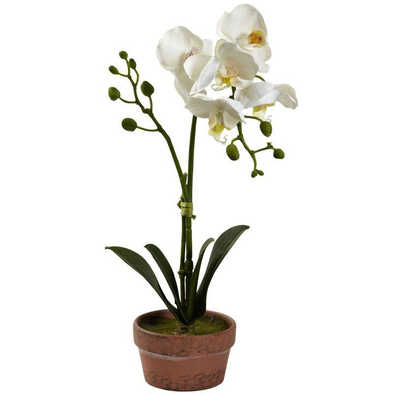 Nearly Natural Phalaenopsis Orchid with Clay Vase (Set of 4)