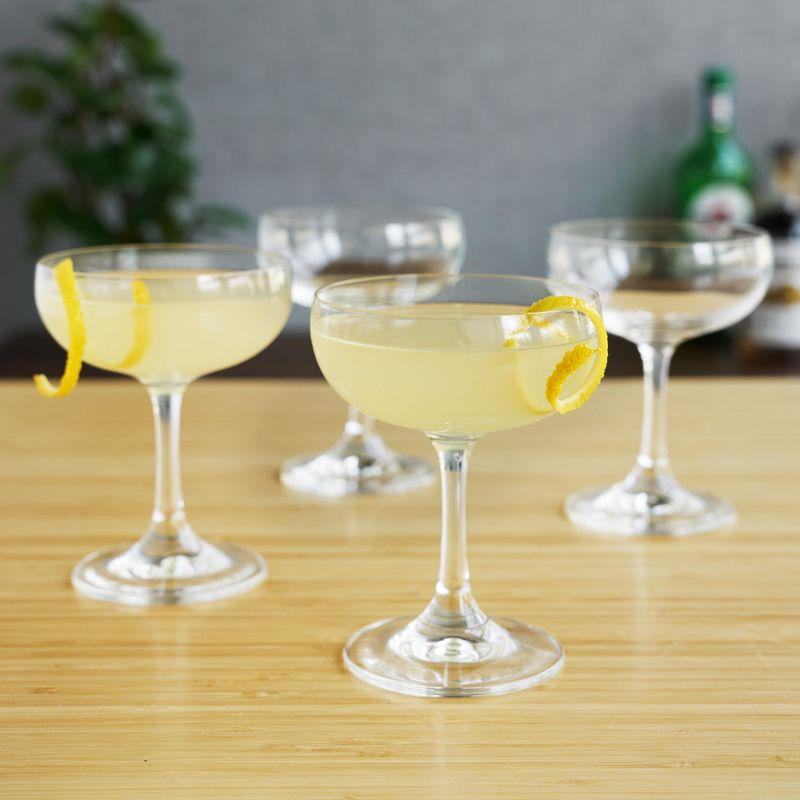 Clear 7 Oz Coupe Martini Cocktail Glasses, Set of 4