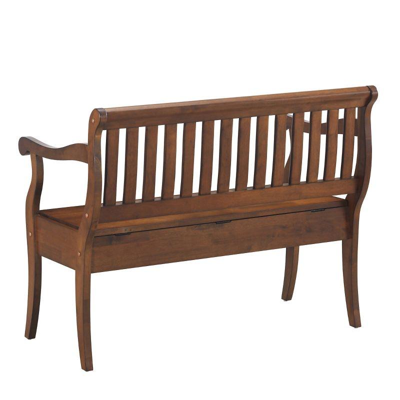 Carolina Living Alcott Storage Bench Elm: Hand-Crafted, Lift Lid, Antique Finish, 2-Person Seating