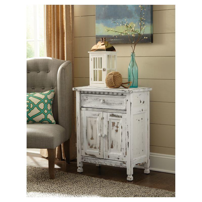 1-drawer Storage Cabinet Hardwood White - Alaterre Furniture: Country Cottage, Dental Work, Pine Frame