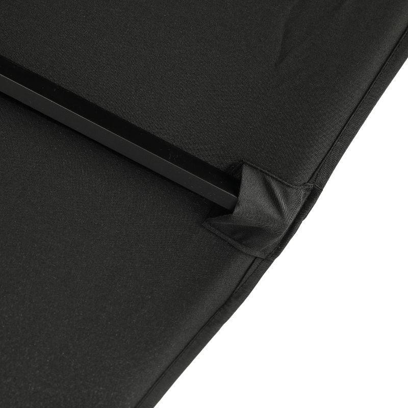 Island Umbrella 10' x 6.5' Rectangular Bimini Market Patio Umbrella Black: Weather-Resistant, Steel Frame, Crank Handle