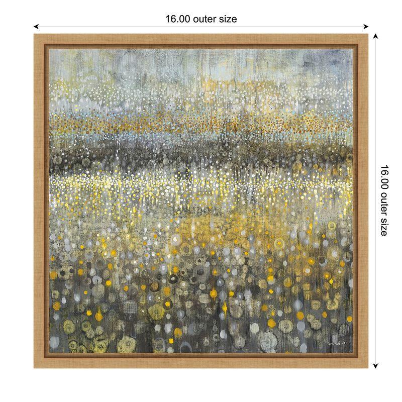 Amanti Art Rain Abstract II by Danhui Nai Canvas Wall Art Print Framed 16 x 16 in Sylvie Maple