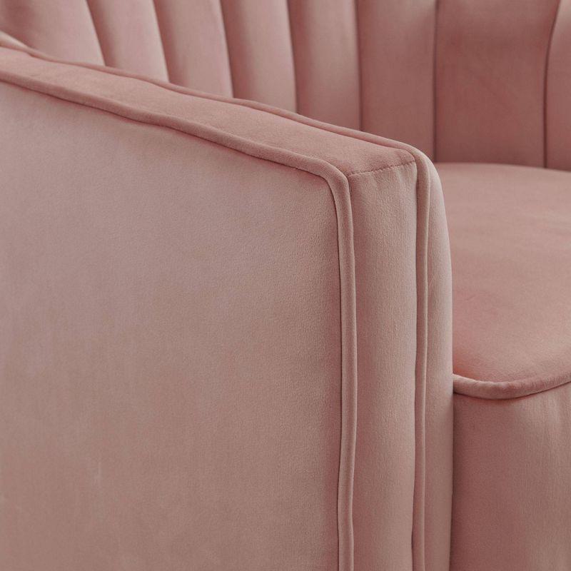 Lawson Swivel Chair Pink - Picket House Furnishings: Upholstered Velvet Accent for Living Room, Foam Filled