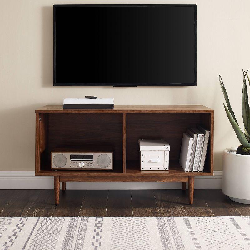 Liam Mid-Century Walnut Record Storage Console - 45in