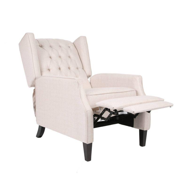 Keating Traditional Wingback Recliner: Pushback, Tufted, Plywood Frame - Christopher Knight Home