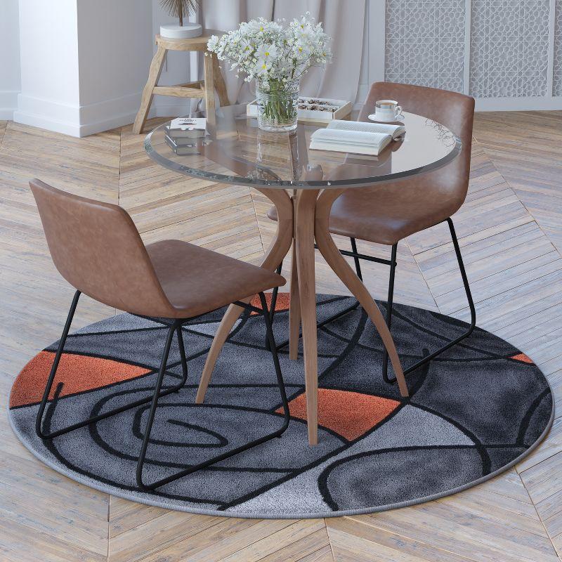 Flash Furniture Jubilee Collection Modern Abstract Pattern Area Rug - Olefin Rug with Jute Backing - Living Room, Bedroom, & Family Room