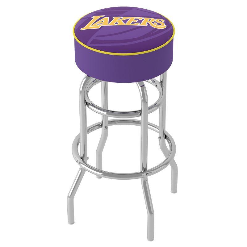 Trademark Global Swivel Upholstered Counter Stool with Metal Frame