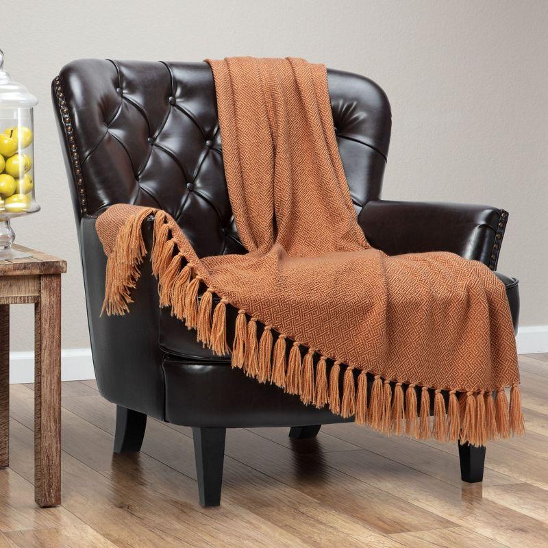 Toddler Brown Knitted Fringe Throw Blanket