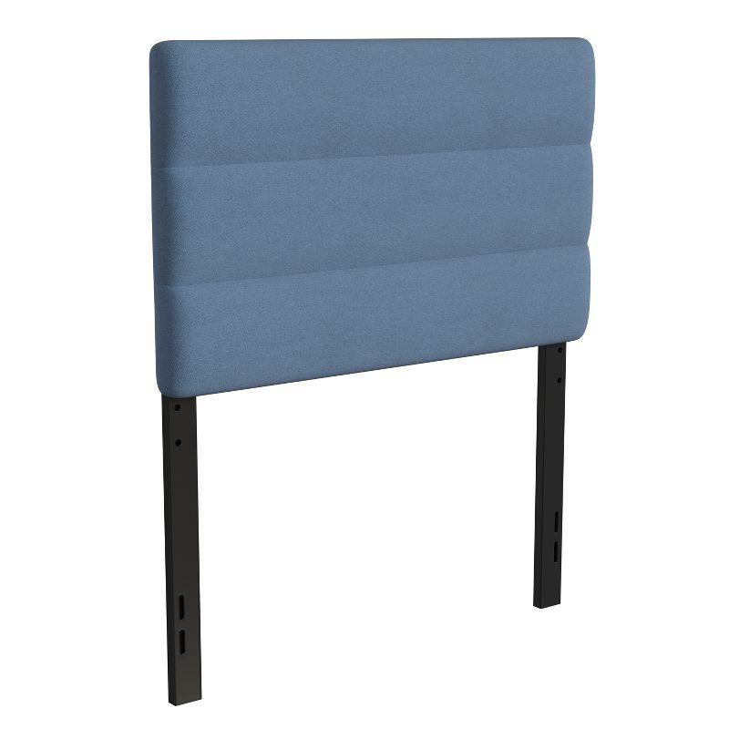 Flash Furniture Paxton Twin Channel Stitched Fabric Upholstered Headboard, Adjustable Height from  44.5" to 57.25" - Blue