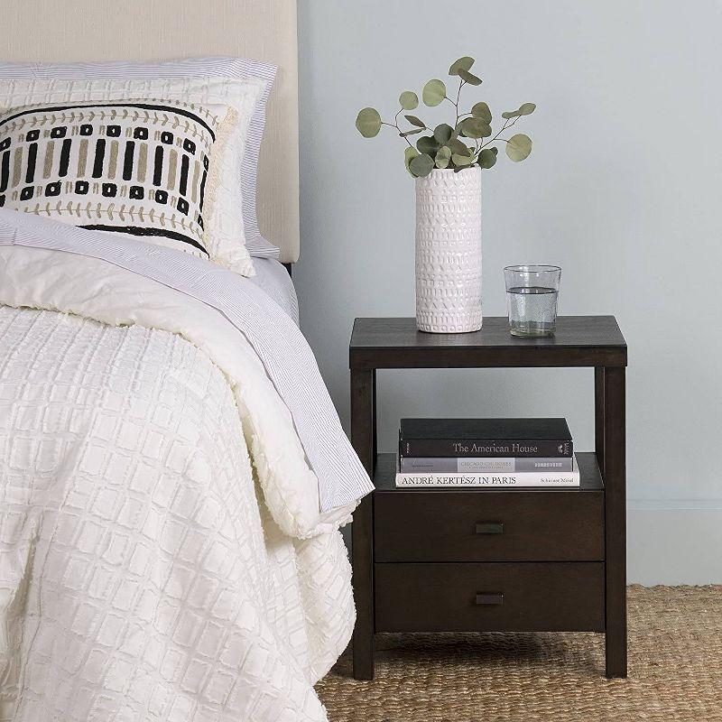 Westwood Acacia Solid Wood 2-Drawer Nightstand - Brown