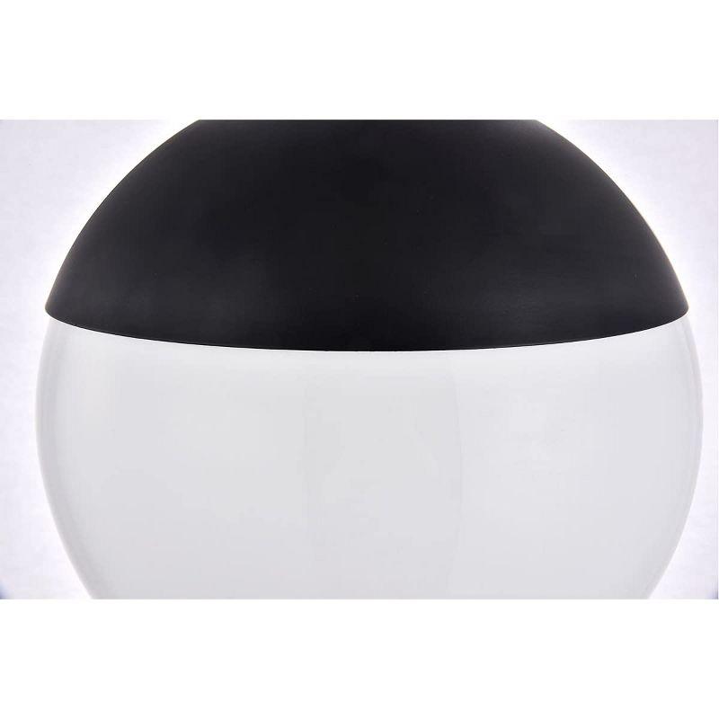 Elegant Lighting Eclipse 1 Light Black Flush Mount With Frosted White Glass