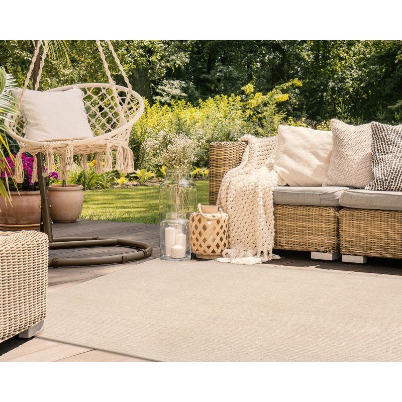 Liora Manne Calais Solid Indoor/Outdoor Rug Sand 3'6" x 5'6"