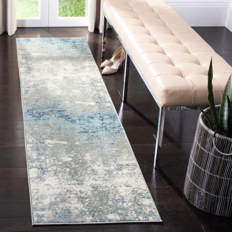 Jasper JSP107 Power Loomed Runner Rug - Grey/Blue - 2'x8' - Safavieh.