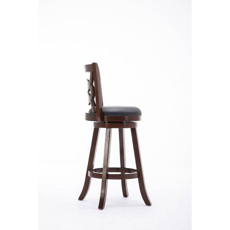 Seina Wood Swivel Barstool Cappuccino - Boraam: 360-Degree Swivel, Faux Leather Upholstery, 43.5" Height