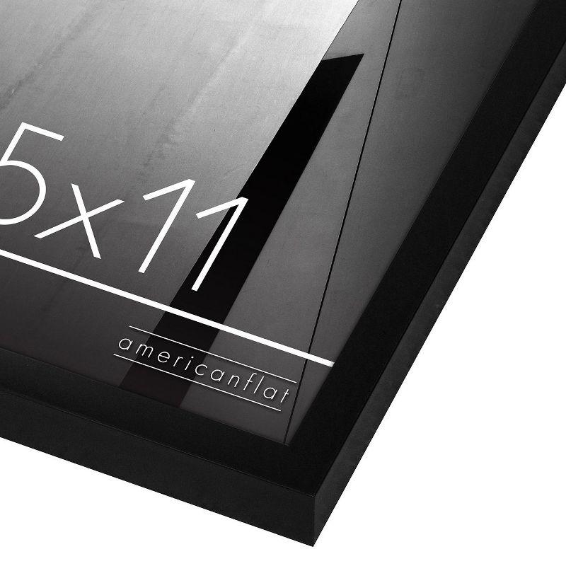 Americanflat 8.5x11 Picture Frame with Shatter-Resistant Glass - Streamline Collection - Thin Border Photo Frame for Wall - Black