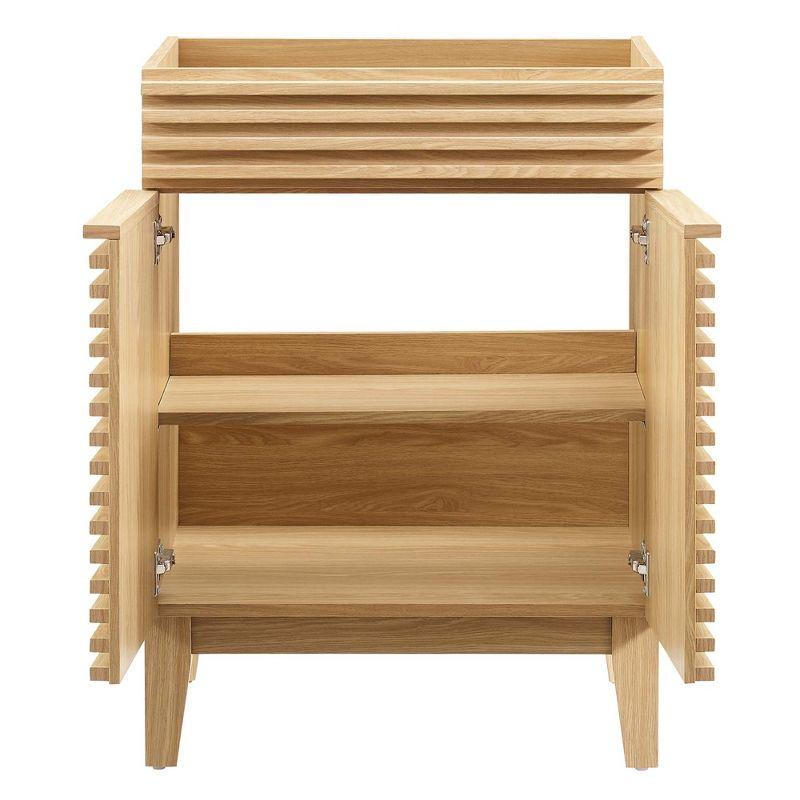 odway Render Modern Style Wood Bathroom Vanity Cabinet in Oak