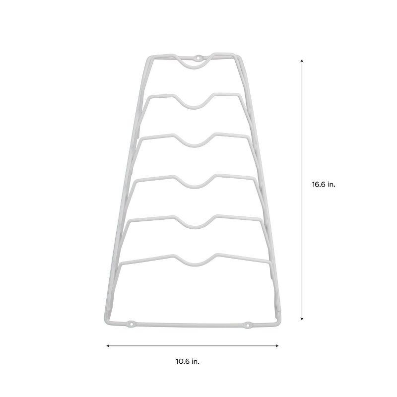 Organize It All Cabinet Door Lid Rack: Steel Kitchen Pot Rack, Under Cabinet Mount, White, 15.75" H x 18.11" D x 12.01" W