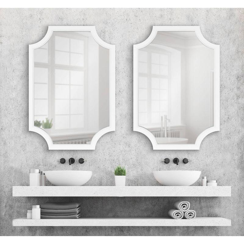 Kate and Laurel Hogan Wood Framed Mirror with Scallop Corners