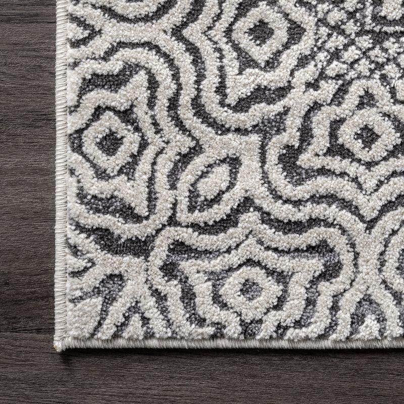 Nuloom Exie Medallion 5x7 Indoor Area Rug for Living Room Bedroom Dining Room Kitchen, Grey/Ivory