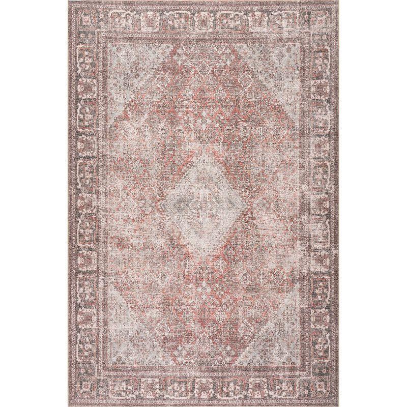 Nuloom Hillstone Collection Maybelle Traditional Vintage Medallion Area Rug, 7' 10" x 10', Grey