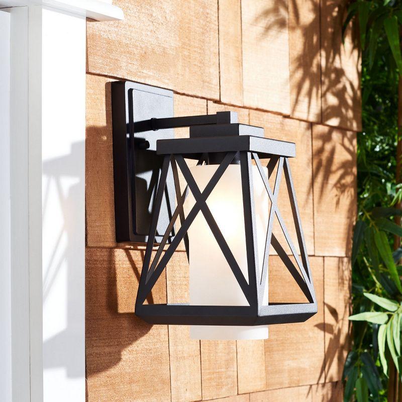 Braith Outdoor Wall Sconce Lights (Set of 2) - Black - Safavieh.