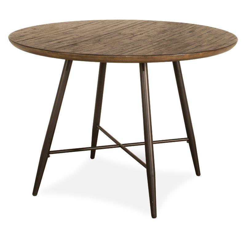 Forest Hill Round Reclaimed Wood Dining Table with Metal Legs