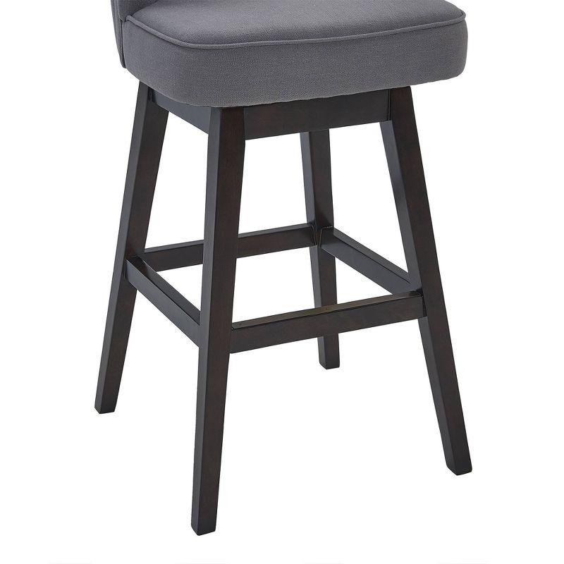 26" Celine Fabric Wood Swivel Tufted Counter Height Barstool - Armen Living