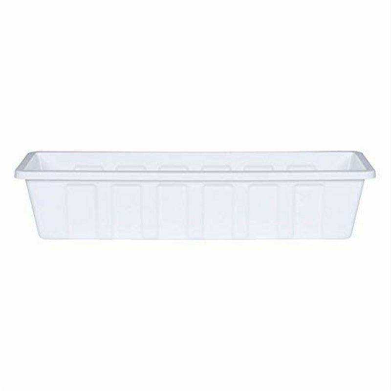 Novelty Poly-Pro Plastic Liner/Planter Flower Box, White, 24"