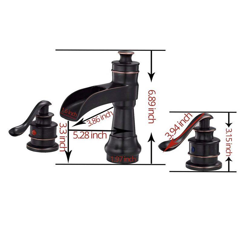 Oil-Rubbed Bronze 8-Inch Waterfall Widespread 2-Handle Bathroom Faucet