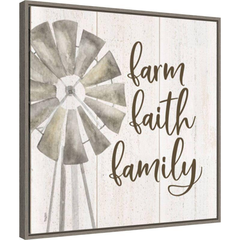 22" x 22" Farm Life III Farm Faith Family by Tara Reed: Inspirational Canvas - Amanti Art