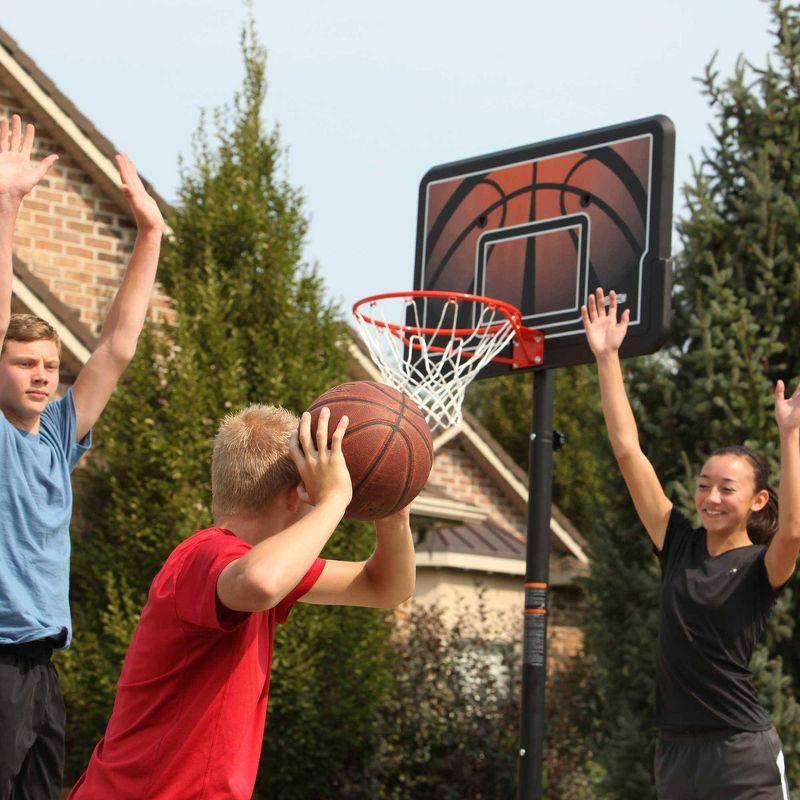 Adjustable 44" Portable Basketball Hoop with UV-Protected Backboard