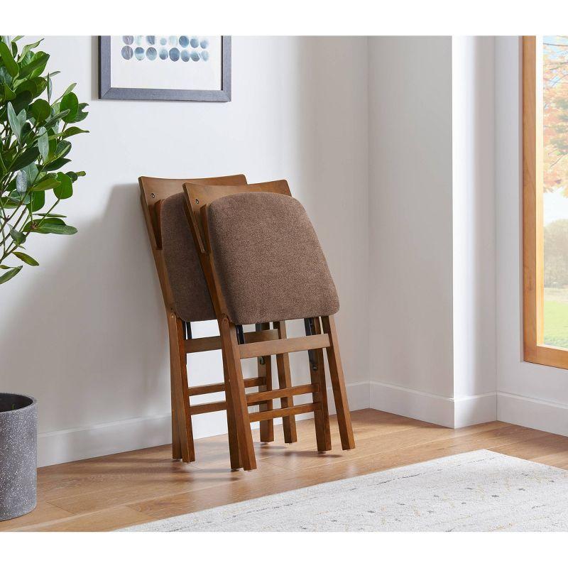 Stakmore Set of 2 Aztec Folding Chairs Fruitwood Finish: No Assembly, Polyester Upholstery